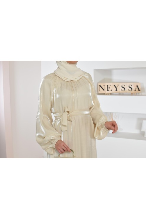 Longue mastour organza lumineuse coupe évasée pour femme voilée