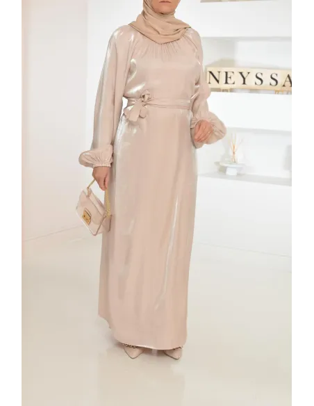 Longue mastour organza lumineuse coupe évasée pour femme voilée