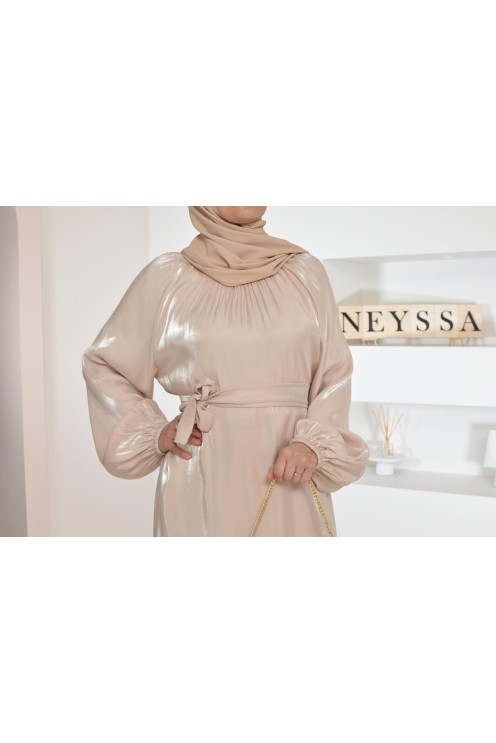 Longue mastour organza lumineuse coupe évasée pour femme voilée