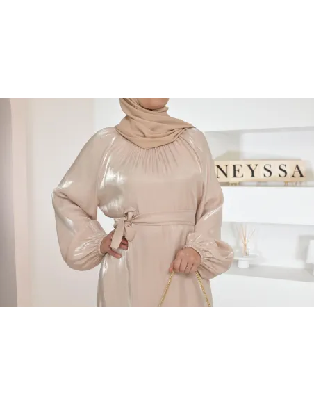 Longue mastour organza lumineuse coupe évasée pour femme voilée