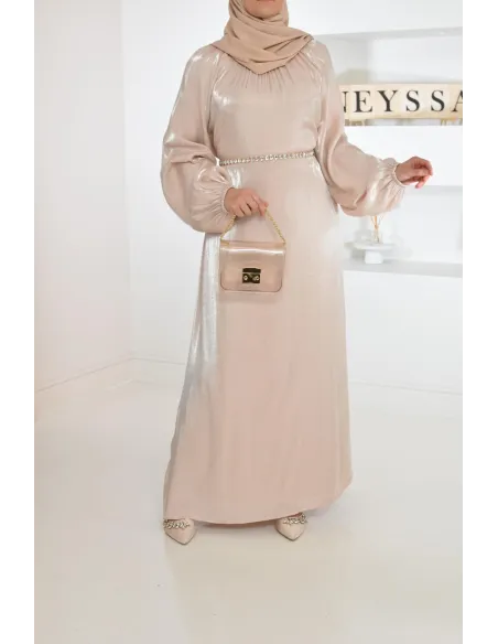 Longue mastour organza lumineuse coupe évasée pour femme voilée