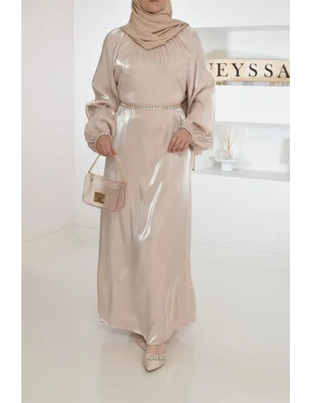 Longue mastour organza lumineuse coupe évasée pour femme voilée