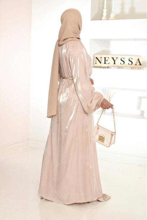 Longue mastour organza lumineuse coupe évasée pour femme voilée