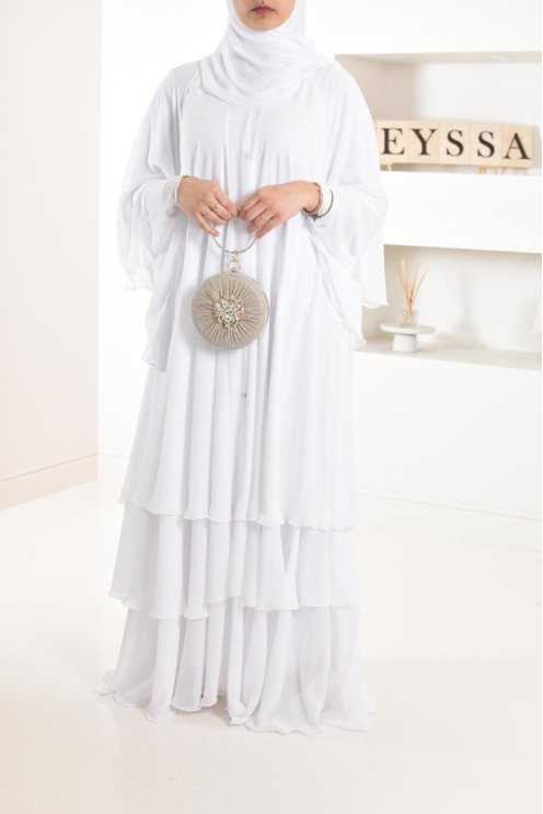 Abaya Frau Dubai Rüsche sehr ausgestellt perfekt für Party Eid el fitr