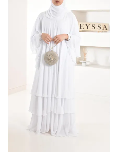 Abaya Frau Dubai Rüsche sehr ausgestellt perfekt für Party Eid el fitr