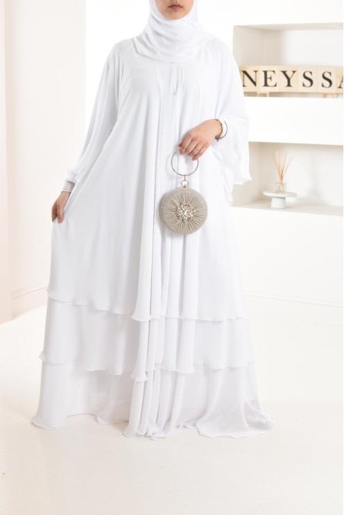 Abaya Frau Dubai Rüsche sehr ausgestellt perfekt für Party Eid el fitr