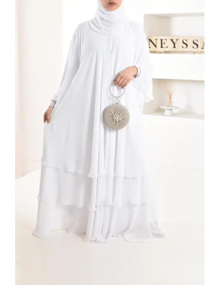 Abaya Frau Dubai Rüsche sehr ausgestellt perfekt für Party Eid el fitr