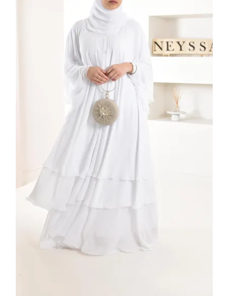 Abaya Frau Dubai Rüsche sehr ausgestellt perfekt für Party Eid el fitr