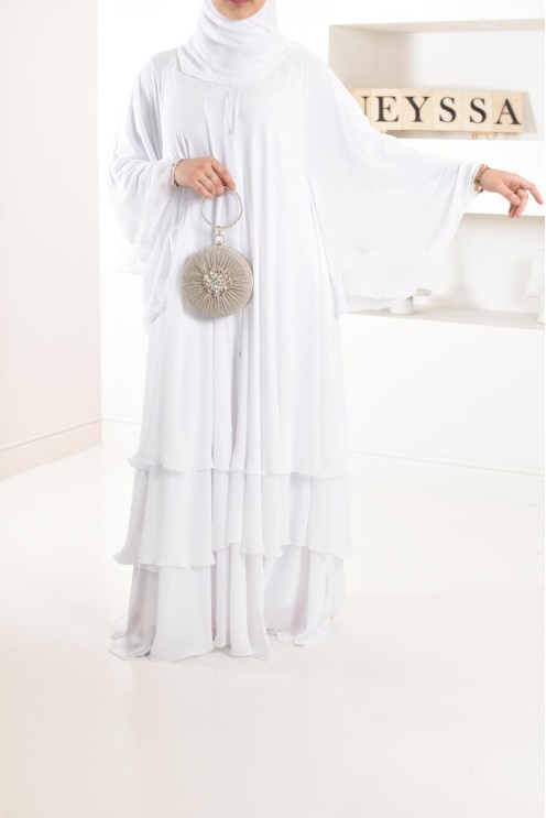 Abaya Frau Dubai Rüsche sehr ausgestellt perfekt für Party Eid el fitr