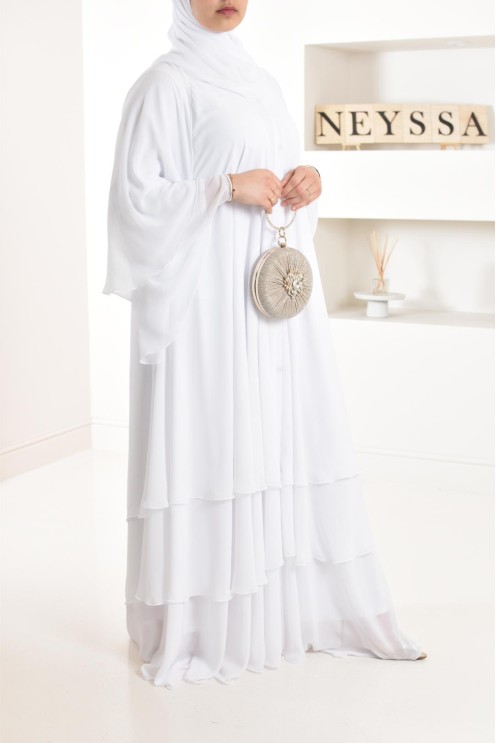 Abaya Frau Dubai Rüsche sehr ausgestellt perfekt für Party Eid el fitr