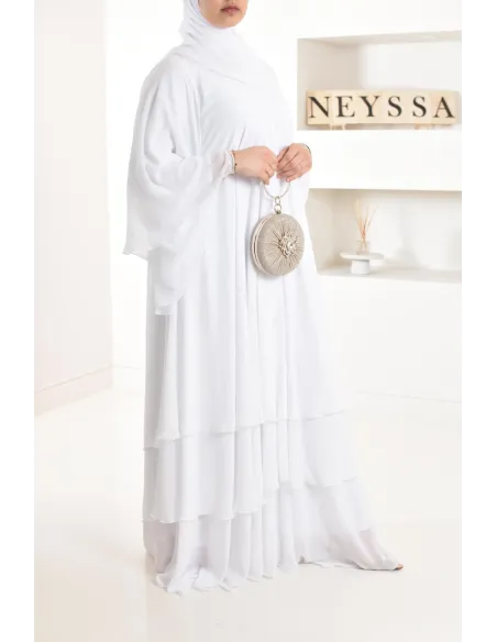 Abaya Frau Dubai Rüsche sehr ausgestellt perfekt für Party Eid el fitr