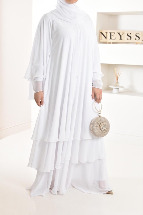 Abaya Frau Dubai Rüsche sehr ausgestellt perfekt für Party Eid el fitr