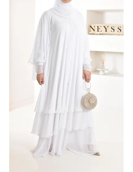 Abaya Frau Dubai Rüsche sehr ausgestellt perfekt für Party Eid el fitr