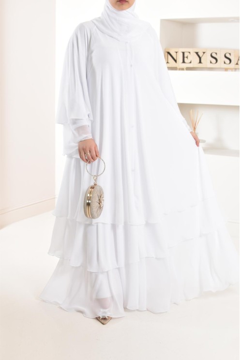 Abaya Frau Dubai Rüsche sehr ausgestellt perfekt für Party Eid el fitr