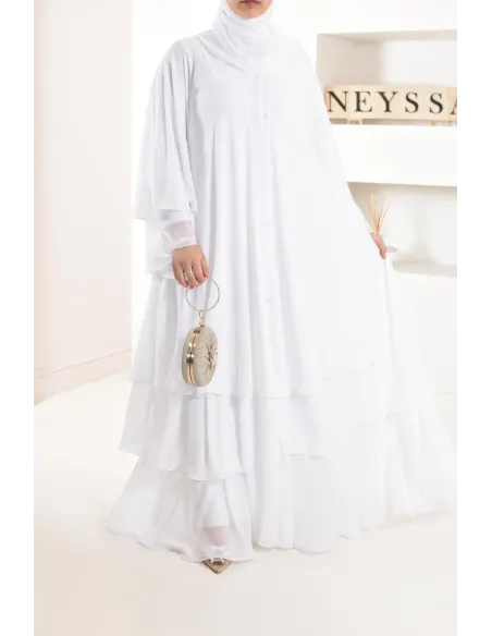 Abaya Frau Dubai Rüsche sehr ausgestellt perfekt für Party Eid el fitr