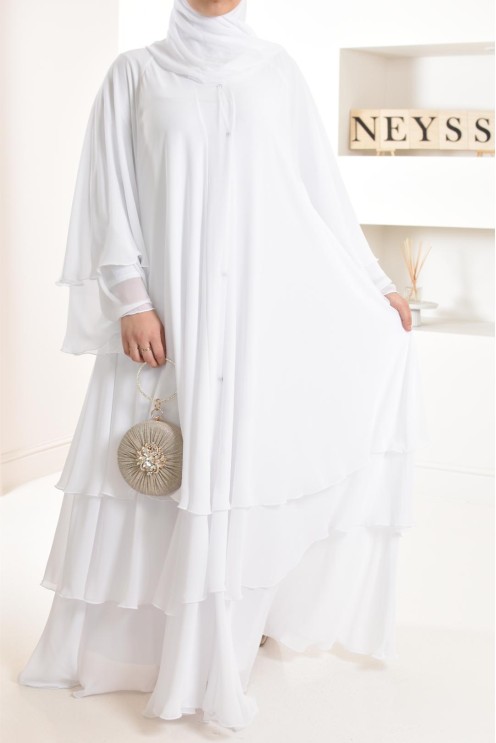 Abaya Frau Dubai Rüsche sehr ausgestellt perfekt für Party Eid el fitr