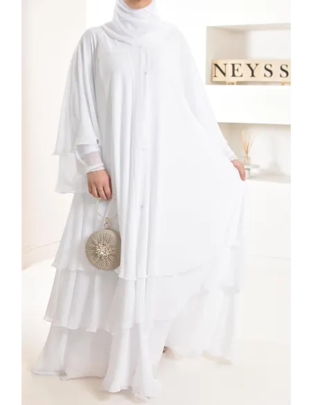 Abaya Frau Dubai Rüsche sehr ausgestellt perfekt für Party Eid el fitr