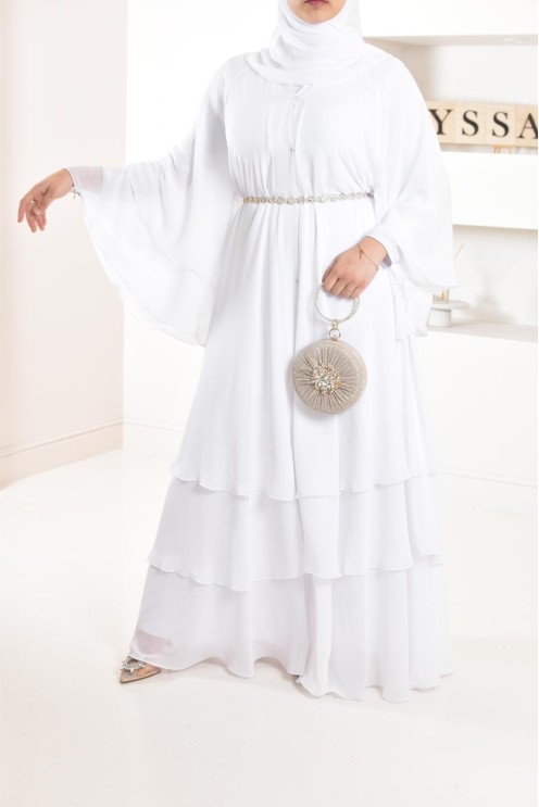 Abaya Frau Dubai Rüsche sehr ausgestellt perfekt für Party Eid el fitr