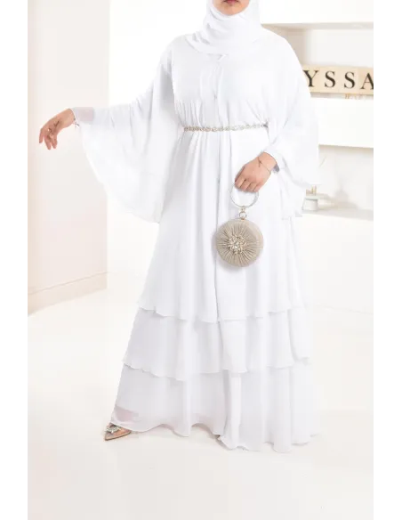 Abaya Frau Dubai Rüsche sehr ausgestellt perfekt für Party Eid el fitr