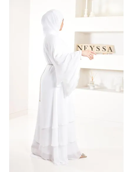 Abaya Frau Dubai Rüsche sehr ausgestellt perfekt für Party Eid el fitr