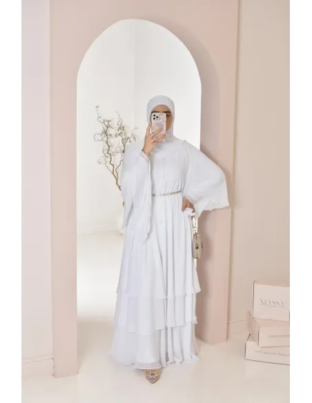 Abaya Frau Dubai Rüsche sehr ausgestellt perfekt für Party Eid el fitr