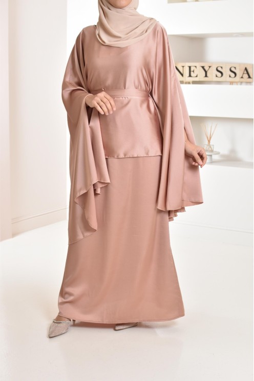 Ensemble papillon 2 pièces tunique papillon avec jupe style jilbab parfait pour femme voilée