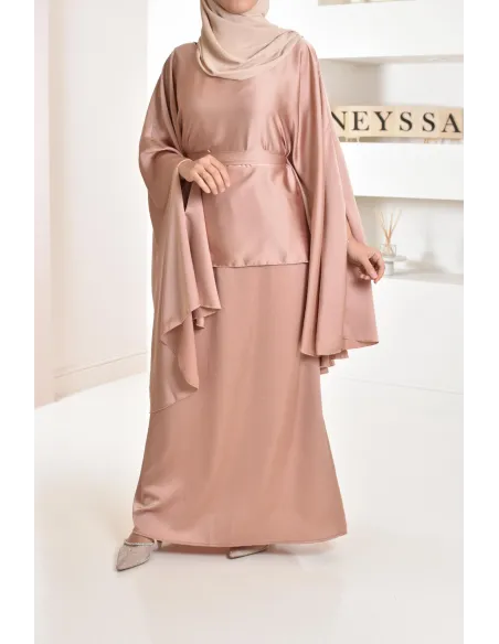Ensemble papillon 2 pièces tunique papillon avec jupe style jilbab parfait pour femme voilée