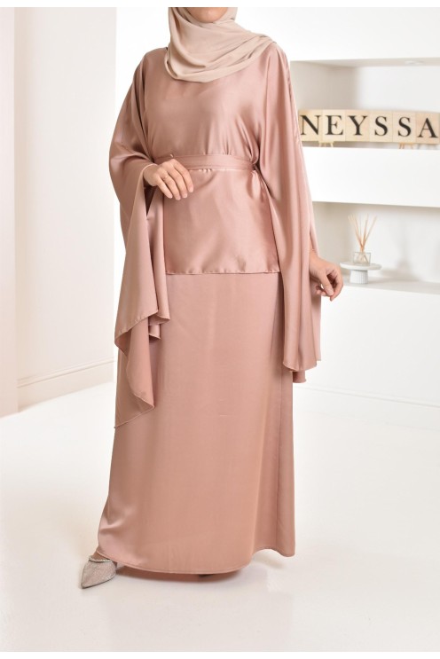 Ensemble papillon 2 pièces tunique papillon avec jupe style jilbab parfait pour femme voilée