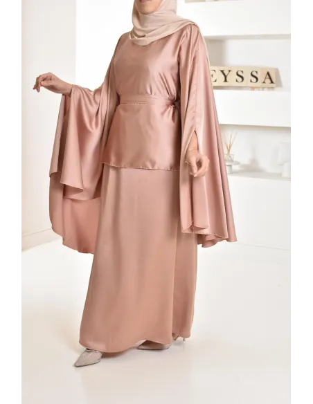 Ensemble papillon 2 pièces tunique papillon avec jupe style jilbab parfait pour femme voilée