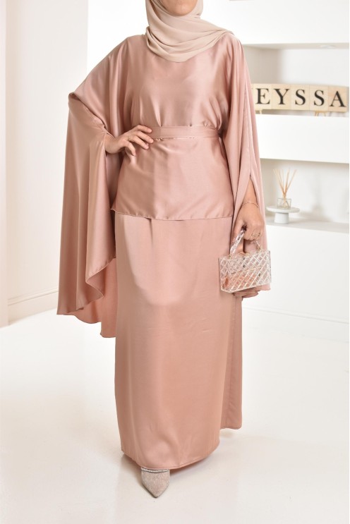 Ensemble papillon 2 pièces tunique papillon avec jupe style jilbab parfait pour femme voilée