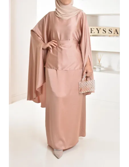 Ensemble papillon 2 pièces tunique papillon avec jupe style jilbab parfait pour femme voilée