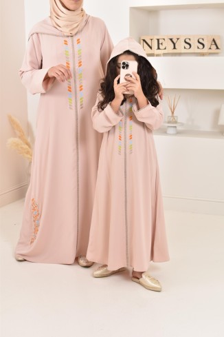 Robe Abaya Avec Hijab 2 Pièces Pour Fille - Tenue De Prière Islamique, Manches Longues, Pour Ramadan Ou Aïd - 2