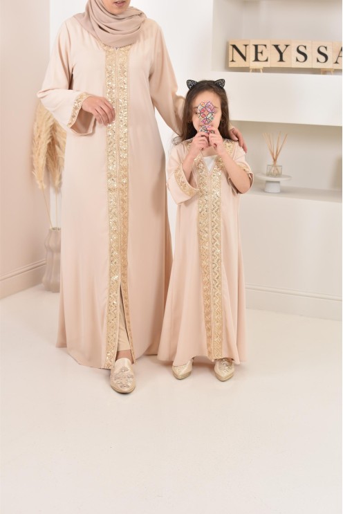 Robe Abaya style marocain pour mère et fille parfait pour l'Aïd