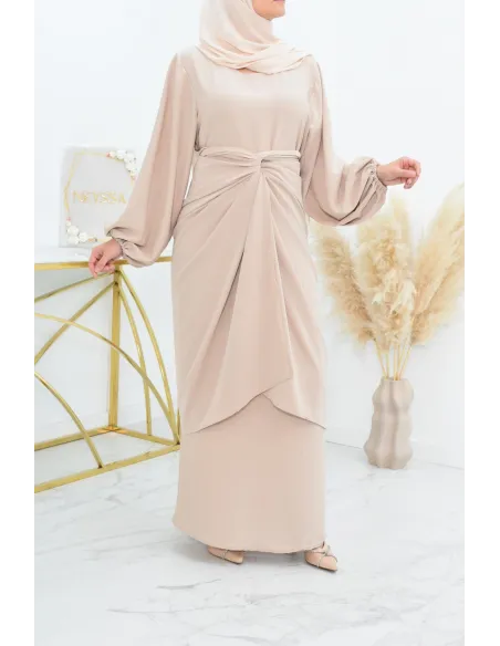 Abaya set with mastour apron for Muslim women