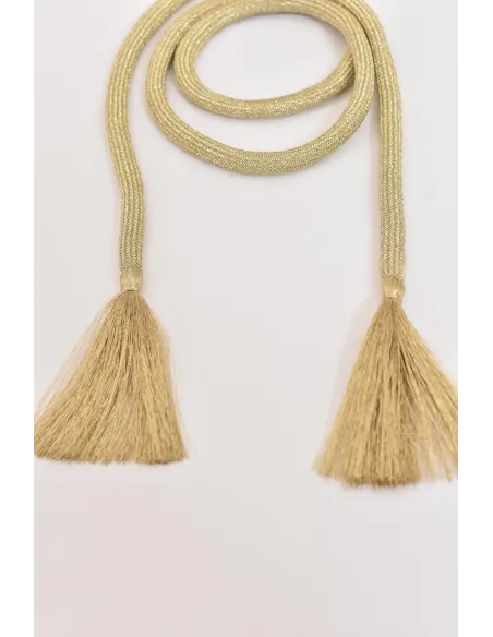 Ceinture à nouer Orient tressée avec pompons aux extrémités