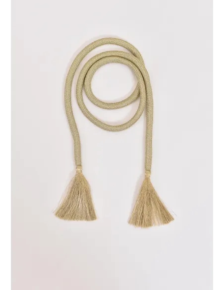Ceinture à nouer Orient tressée avec pompons aux extrémités
