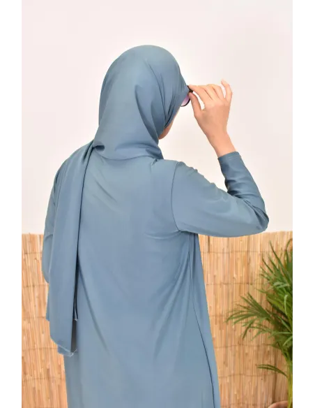 Burkini avec hijab vert long et couvrant maillot de bain pour femme voilée