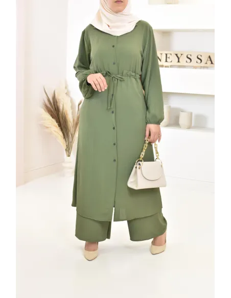 Classy and chic veiled woman top and bottom set with palazzo 