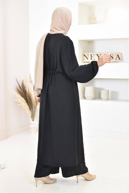 Classy and chic veiled woman top and bottom set with palazzo 