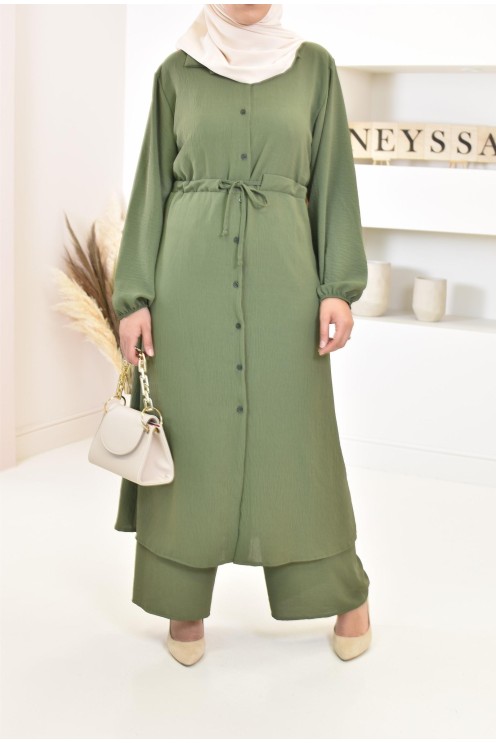 Classy and chic veiled woman top and bottom set with palazzo 