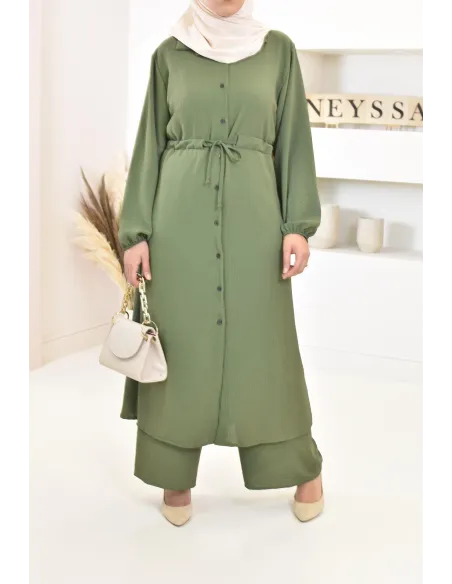 Classy and chic veiled woman top and bottom set with palazzo 