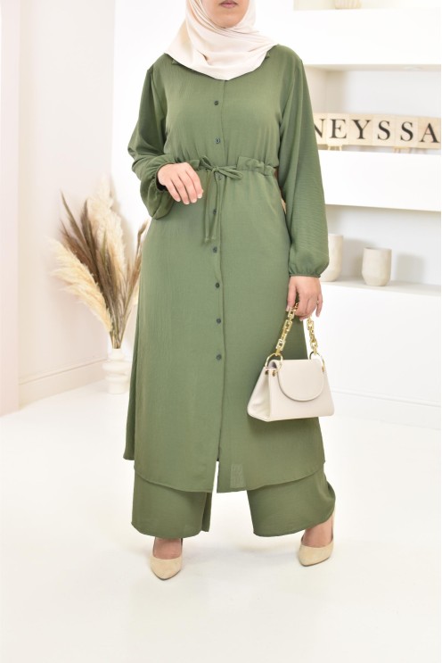 Classy and chic veiled woman top and bottom set with palazzo 