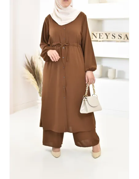 Ensemble haut et bas avec palazzo femme voilée classe et chic 