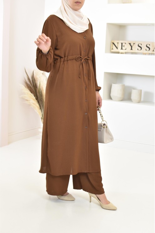 Ensemble haut et bas avec palazzo femme voilée classe et chic 