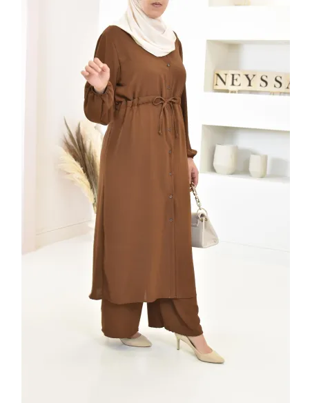 Ensemble haut et bas avec palazzo femme voilée classe et chic 