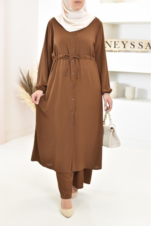 Ensemble haut et bas avec palazzo femme voilée classe et chic 