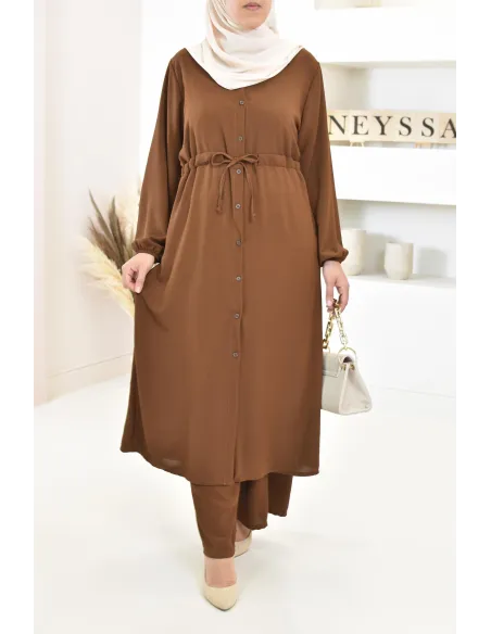 Ensemble haut et bas avec palazzo femme voilée classe et chic 