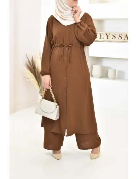 Ensemble haut et bas avec palazzo femme voilée classe et chic 