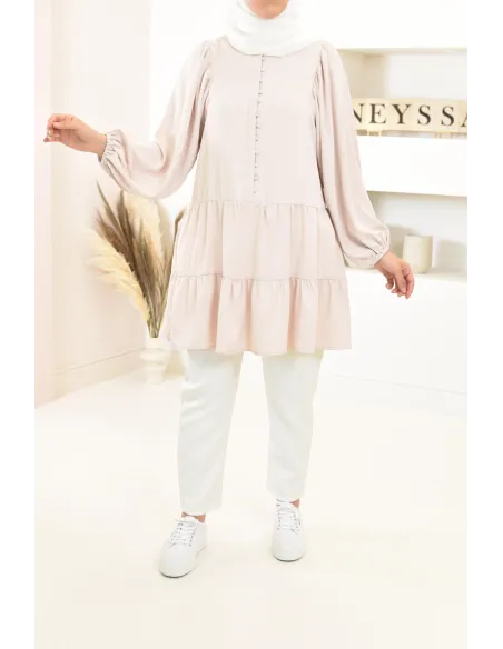 Tunique type chemise manches longues coupe évasée, mastour parfaite pour femme voilée