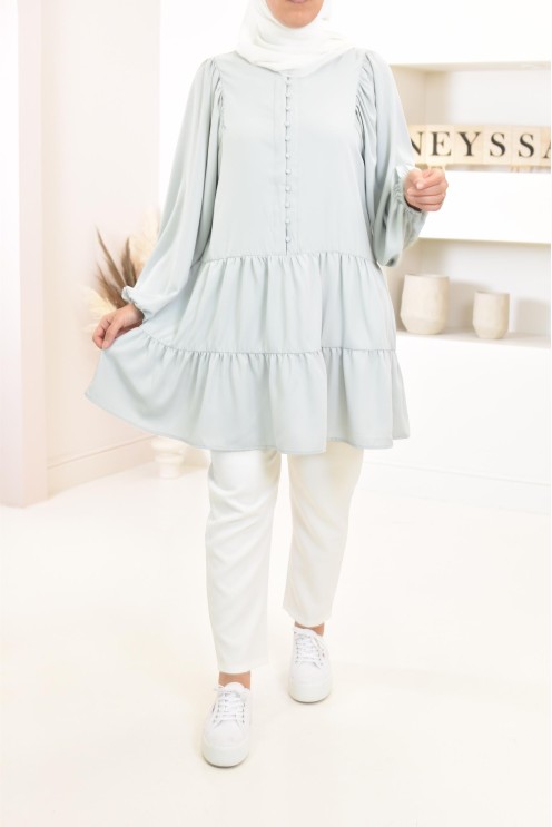 Tunique type chemise manches longues coupe évasée, mastour parfaite pour femme voilée